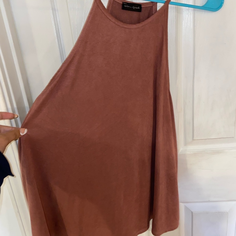 Pink High cut suede top